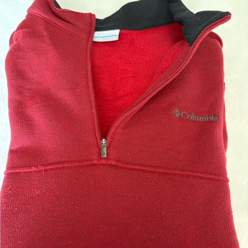 Columbia Red Half Zip Sweater - men’s XL